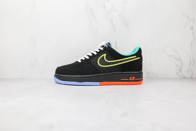 NIKE AIR FORCE 1 07 LOW BLACK YELLOW GREEN