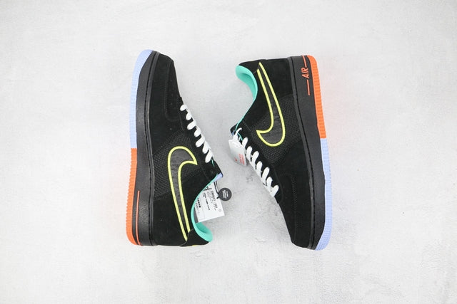 NIKE AIR FORCE 1 07 LOW BLACK YELLOW GREEN