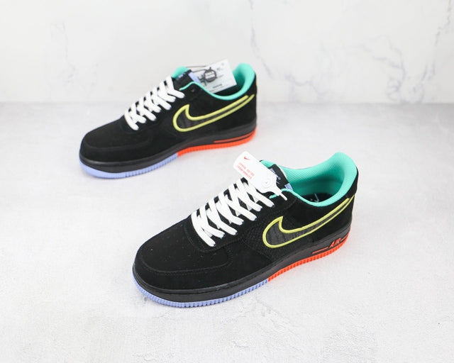 NIKE AIR FORCE 1 07 LOW BLACK YELLOW GREEN