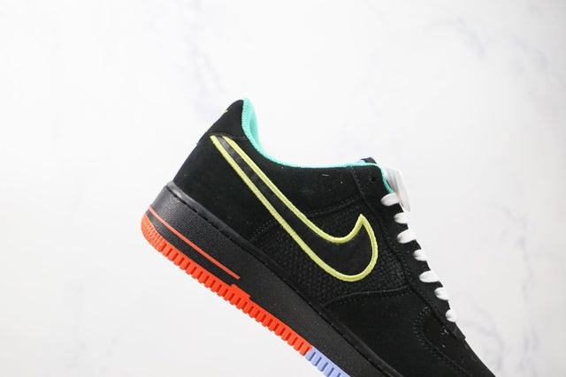 NIKE AIR FORCE 1 07 LOW BLACK YELLOW GREEN