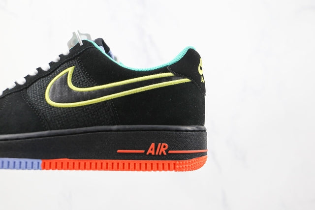 NIKE AIR FORCE 1 07 LOW BLACK YELLOW GREEN