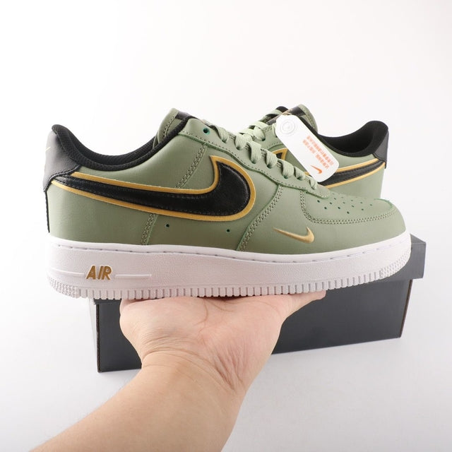 NIKE AIR FORCE GREEN GOLD SWOOSH