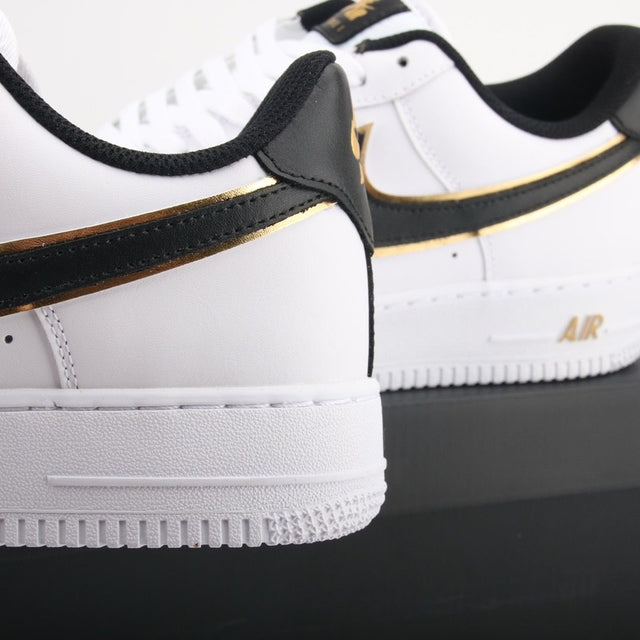 NIKE AIR FORCE 1 GOLD WHITE DOUBLE SWOOSH