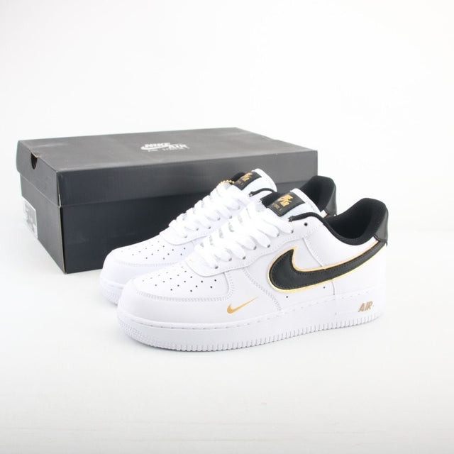 NIKE AIR FORCE 1 GOLD WHITE DOUBLE SWOOSH