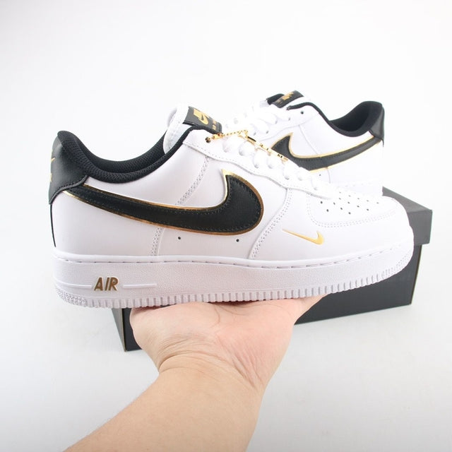 NIKE AIR FORCE 1 GOLD WHITE DOUBLE SWOOSH