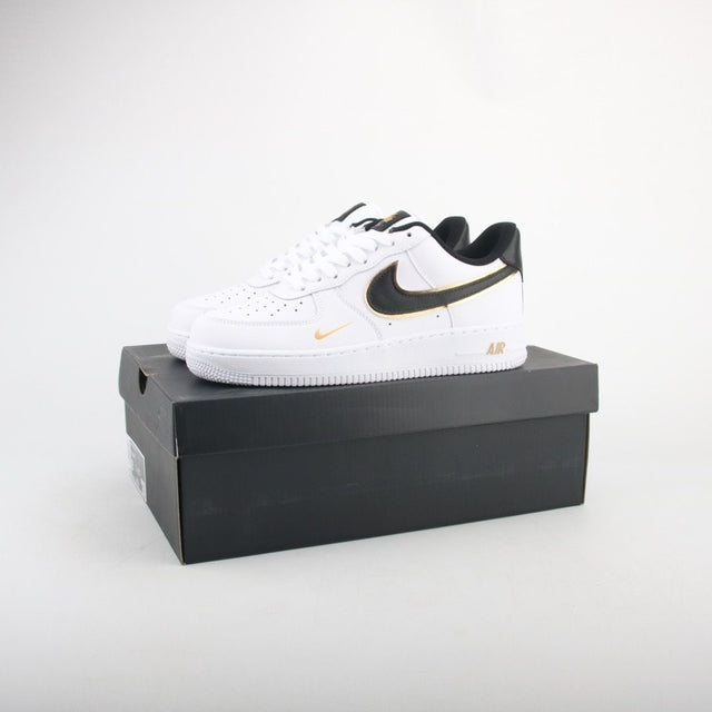 NIKE AIR FORCE 1 GOLD WHITE DOUBLE SWOOSH