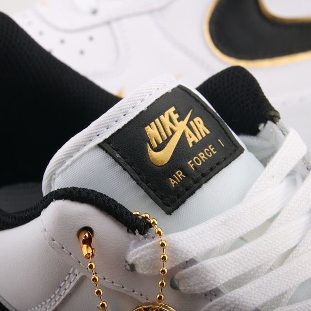 NIKE AIR FORCE 1 GOLD WHITE DOUBLE SWOOSH